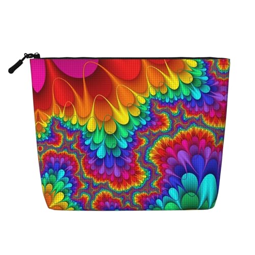 JaoXer Make-up-Tasche aus künstlichem Hanf, Regenbogenfarben, Kulturbeutel, Organizer für mehrere tägliche Anwendungen, Geschäftsreise, Schwarz, Einheitsgröße von JaoXer