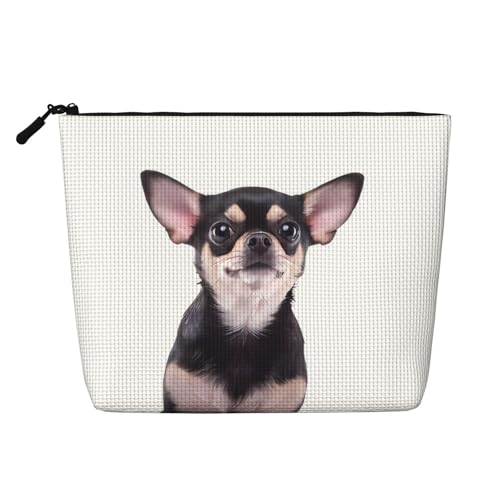 JaoXer Make-up-Tasche aus künstlichem Hanf, niedlicher Chihuahua, Kulturbeutel, Organizer für mehrere tägliche Anwendungen, Geschäftsreise, Schwarz, Einheitsgröße JaoXer Make-up-Tasche aus künstlichem Hanf, niedlicher Chihuahua, Kulturbeutel, Organizer für mehrere tägliche Anwendungen, Geschäftsreise, Schwarz, Einheitsgröße von JaoXer