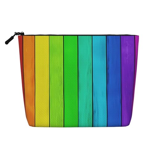 JaoXer Make-up-Tasche aus künstlichem Hanf in Regenbogenfarben, Kulturbeutel, Kosmetik-Organizer, 1 Packung für mehrere tägliche Anwendungen, Geschäftsreisen, Schwarz, Einheitsgröße von JaoXer