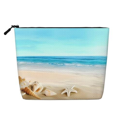 JaoXer Muscheln Sand Fake Hanf Make-up Tasche Kulturbeutel Organizer - Eine Packung für mehrere tägliche Anwendungen, Geschäftsreise-Begleiter, Schwarz, Einheitsgröße von JaoXer