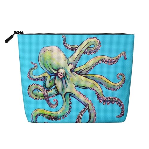 JaoXer Octopus Design Make-up-Tasche aus künstlichem Hanf, Kulturbeutel Organizer – eine Packung für mehrere tägliche Anwendungen, Geschäftsreise-Begleiter, Schwarz, Einheitsgröße von JaoXer