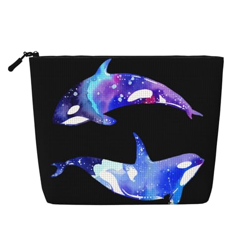 JaoXer Orca Killer Whale Make-up-Tasche aus künstlichem Hanf, Kulturbeutel Organizer – eine Packung für mehrere tägliche Anwendungen, Geschäftsreise-Begleiter, Schwarz, Einheitsgröße von JaoXer