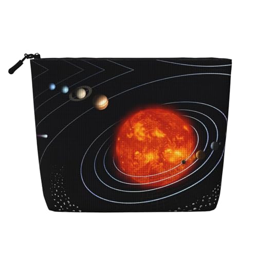 JaoXer Outer Space Galaxy Sonnensystem Fake Hanf Make-up-Tasche, Kulturbeutel Organizer - Eine Packung für mehrere tägliche Anwendungen, Geschäftsreise-Begleiter, Schwarz, Einheitsgröße von JaoXer