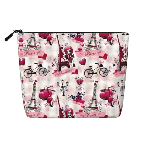 JaoXer Paris Eiffelturm Frankreich Fake Hanf Make-up-Tasche, Kulturbeutel Organizer - Eine Packung für mehrere tägliche Anwendungen, Geschäftsreise-Begleiter, Schwarz, Einheitsgröße von JaoXer