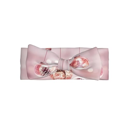 JaoXer Rosa Weihnachtsball Baby Schleife Stirnband - Weiche Schleife Haarschmuck für Baby, Neugeborene, Säuglinge, Kleinkinder und Kinder von JaoXer