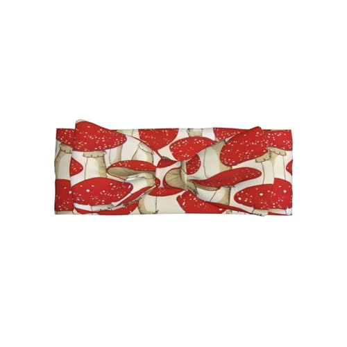 JaoXer Rot-weißer Pilz-Baby-Schleifen-Stirnband – weiche Schleife Haarschmuck für Babys, Neugeborene, Säuglinge, Kleinkinder und Kinder von JaoXer