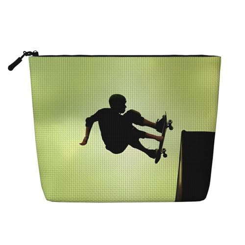 JaoXer Skateboard-Make-up-Tasche, Kulturbeutel, Kosmetik-Organizer, 1 Packung für mehrere tägliche Anwendungen, Geschäftsreise-Begleiter, Schwarz, Einheitsgröße von JaoXer