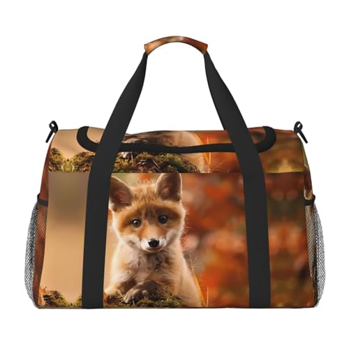 JaoXer Süße Baby Fox Handreisetasche – große, isolierte Öko-Tasche, perfekt für Camping, Lebensmittel, Sport, Fitnessstudio und Outdoor-Abenteuer JaoXer Süße Baby Fox Handreisetasche – große, isolierte Öko-Tasche, perfekt für Camping, Lebensmittel, Sport, Fitnessstudio und Outdoor-Abenteuer von JaoXer