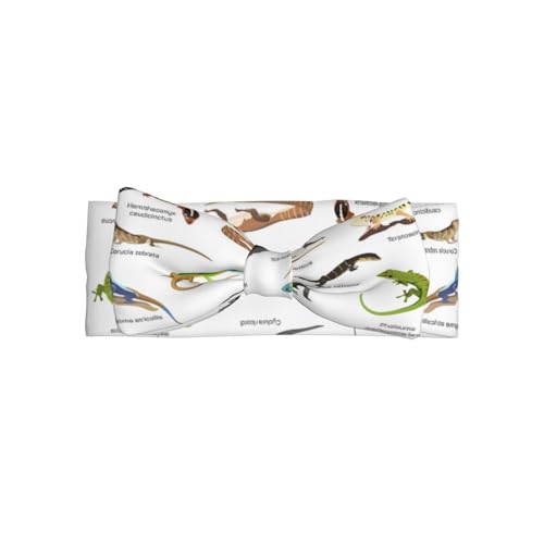 JaoXer Verschiedene Arten von Eidechsen-Baby-Schleifen-Stirnband – weiche Schleife Haarschmuck für Babys, Neugeborene, Säuglinge, Kleinkinder und Kinder von JaoXer