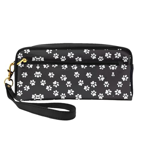 JaoXer Wiederverwendbare Kosmetik-Make-up-Tasche, Reise-Kulturbeutel, vollständiges Design, Pfotenabdruck-Ledertasche für Damen, schwarz, Einheitsgröße JaoXer Wiederverwendbare Kosmetik-Make-up-Tasche, Reise-Kulturbeutel, vollständiges Design, Pfotenabdruck-Ledertasche für Damen, schwarz, Einheitsgröße von JaoXer