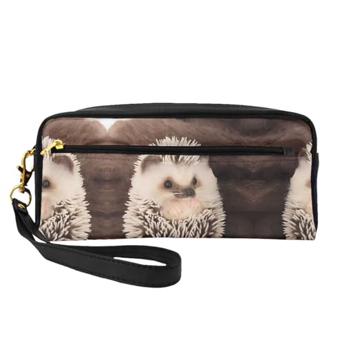 JaoXer Wiederverwendbare Kosmetik-Make-up-Tasche – Reise-Kulturbeutel, komplettes Design, Baby-Igel-Druck, Ledertasche für Damen, schwarz, Einheitsgröße JaoXer Wiederverwendbare Kosmetik-Make-up-Tasche – Reise-Kulturbeutel, komplettes Design, Baby-Igel-Druck, Ledertasche für Damen, schwarz, Einheitsgröße von JaoXer