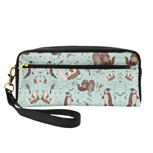 JaoXer Wiederverwendbare Kosmetik-Make-up-Tasche – Reise-Kulturbeutel, komplettes Design, Otter-Druck, Ledertasche für Damen, schwarz, Einheitsgröße JaoXer Wiederverwendbare Kosmetik-Make-up-Tasche – Reise-Kulturbeutel, komplettes Design, Otter-Druck, Ledertasche für Damen, schwarz, Einheitsgröße von JaoXer