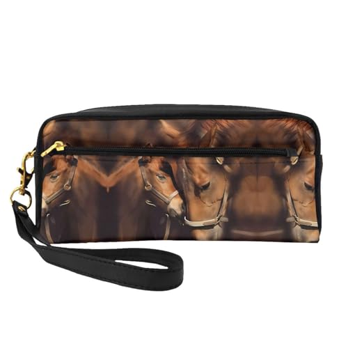 JaoXer Wiederverwendbare Kosmetik-Make-up-Tasche – Reise-Kulturbeutel, komplettes Design, Pferde-Druck, Ledertasche für Damen, schwarz, Einheitsgröße JaoXer Wiederverwendbare Kosmetik-Make-up-Tasche – Reise-Kulturbeutel, komplettes Design, Pferde-Druck, Ledertasche für Damen, schwarz, Einheitsgröße von JaoXer