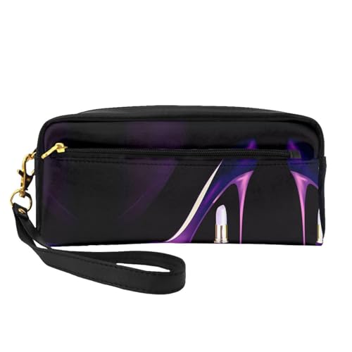 JaoXer Wiederverwendbare Kosmetik-Make-up-Tasche – Reise-Kulturbeutel, komplettes Design, elegant, violett, High Heels, Druck, Ledertasche für Damen, schwarz, Einheitsgröße JaoXer Wiederverwendbare Kosmetik-Make-up-Tasche – Reise-Kulturbeutel, komplettes Design, elegant, violett, High Heels, Druck, Ledertasche für Damen, schwarz, Einheitsgröße von JaoXer