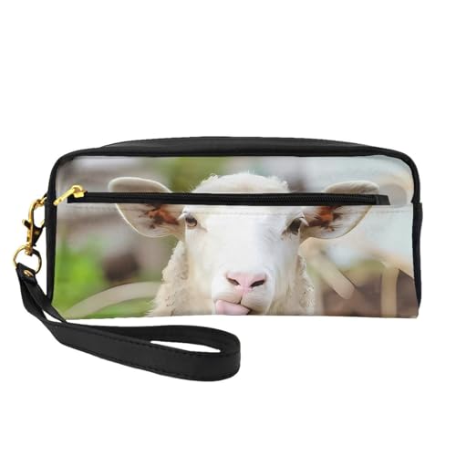 JaoXer Wiederverwendbare Kosmetik-Make-up-Tasche – Reise-Kulturbeutel, komplettes Design, lustig, freche Schafzunge, niedlicher Tierdruck, Ledertasche für Damen, schwarz, Einheitsgröße JaoXer Wiederverwendbare Kosmetik-Make-up-Tasche – Reise-Kulturbeutel, komplettes Design, lustig, freche Schafzunge, niedlicher Tierdruck, Ledertasche für Damen, schwarz, Einheitsgröße von JaoXer
