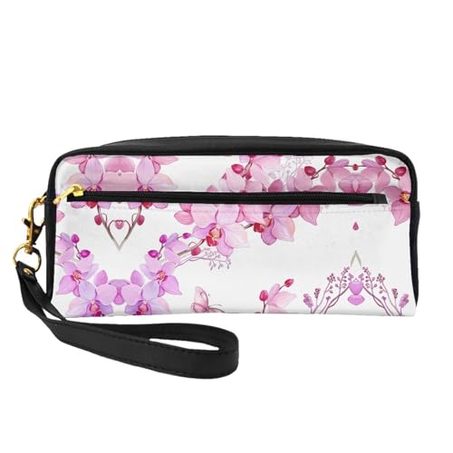 JaoXer Wiederverwendbare Kosmetik-Make-up-Tasche – Reise-Kulturbeutel, komplettes Design, rosa Blumen und Schmetterlings-Druck, Ledertasche für Damen, schwarz, Einheitsgröße JaoXer Wiederverwendbare Kosmetik-Make-up-Tasche – Reise-Kulturbeutel, komplettes Design, rosa Blumen und Schmetterlings-Druck, Ledertasche für Damen, schwarz, Einheitsgröße von JaoXer