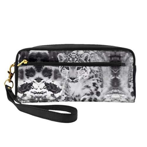 JaoXer Wiederverwendbare Kosmetik-Make-up-Tasche – Reise-Kulturbeutel, vollständiges Design, Schneeleopard-Druck, Ledertasche für Damen, schwarz, Einheitsgröße JaoXer Wiederverwendbare Kosmetik-Make-up-Tasche – Reise-Kulturbeutel, vollständiges Design, Schneeleopard-Druck, Ledertasche für Damen, schwarz, Einheitsgröße von JaoXer