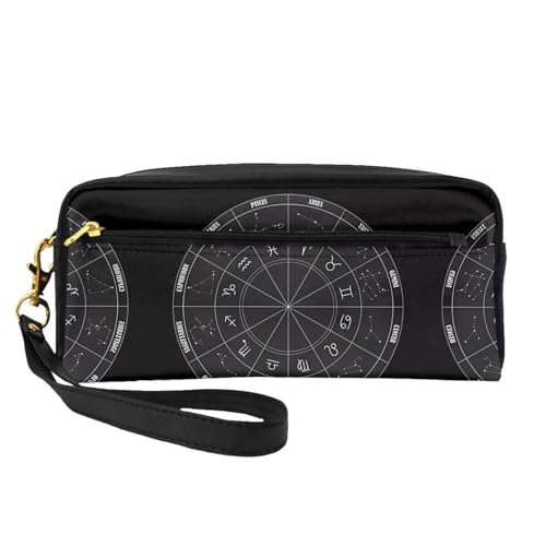 JaoXer Wiederverwendbare Kosmetik-Make-up-Tasche – Reise-Kulturbeutel, vollständiges Design, Sternzeichen, Weltraumdruck, Ledertasche für Damen, schwarz, Einheitsgröße JaoXer Wiederverwendbare Kosmetik-Make-up-Tasche – Reise-Kulturbeutel, vollständiges Design, Sternzeichen, Weltraumdruck, Ledertasche für Damen, schwarz, Einheitsgröße von JaoXer