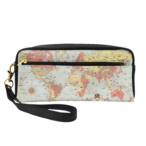 JaoXer Wiederverwendbare Kosmetik-Make-up-Tasche – Reise-Kulturbeutel, vollständiges Design, Weltkarten-Druck, Ledertasche für Damen, schwarz, Einheitsgröße JaoXer Wiederverwendbare Kosmetik-Make-up-Tasche – Reise-Kulturbeutel, vollständiges Design, Weltkarten-Druck, Ledertasche für Damen, schwarz, Einheitsgröße von JaoXer