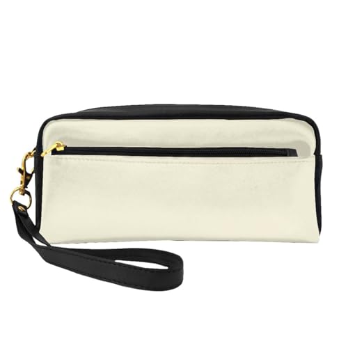 JaoXer Wiederverwendbare Kosmetik-Make-up-Tasche – Reise-Kulturbeutel, vollständiges Design, cremefarbener Druck, Ledertasche für Damen von JaoXer