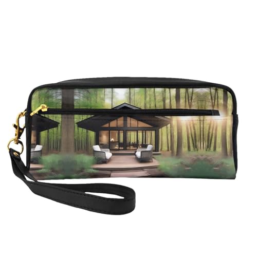 JaoXer Wiederverwendbare Kosmetik-Make-up-Tasche – Reise-Kulturbeutel, vollständiges Design, eine Outdoor-Escape-Print-Ledertasche für Damen, schwarz, Einheitsgröße von JaoXer