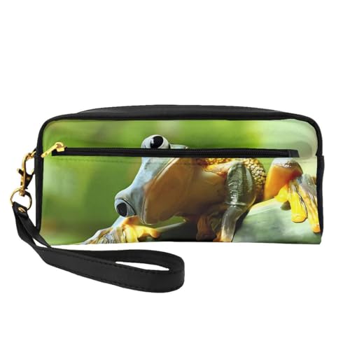 JaoXer Wiederverwendbare Kosmetik-Make-up-Tasche – Reise-Kulturbeutel, vollständiges Design, grüner Frosch-Druck, Ledertasche für Damen, schwarz, Einheitsgröße JaoXer Wiederverwendbare Kosmetik-Make-up-Tasche – Reise-Kulturbeutel, vollständiges Design, grüner Frosch-Druck, Ledertasche für Damen, schwarz, Einheitsgröße von JaoXer