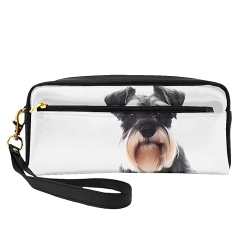 JaoXer Wiederverwendbare Kosmetik-Make-up-Tasche – Reise-Kulturbeutel, vollständiges Design, gut erzogener Schnauzer-Druck, Ledertasche für Damen, schwarz, Einheitsgröße JaoXer Wiederverwendbare Kosmetik-Make-up-Tasche – Reise-Kulturbeutel, vollständiges Design, gut erzogener Schnauzer-Druck, Ledertasche für Damen, schwarz, Einheitsgröße von JaoXer