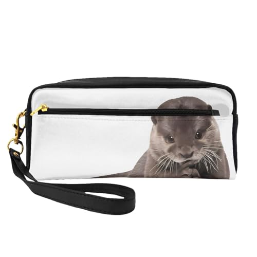 JaoXer Wiederverwendbare Kosmetik-Make-up-Tasche – Reise-Kulturbeutel, vollständiges Design, niedlicher Otter-Druck, Ledertasche für Damen, schwarz, Einheitsgröße JaoXer Wiederverwendbare Kosmetik-Make-up-Tasche – Reise-Kulturbeutel, vollständiges Design, niedlicher Otter-Druck, Ledertasche für Damen, schwarz, Einheitsgröße von JaoXer