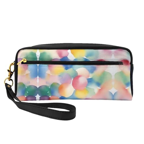 JaoXer Wiederverwendbare Kosmetiktasche – Reise-Kulturbeutel, komplettes Design, Aquarell-Traumdruck, Ledertasche für Damen, Schwarz, Einheitsgröße von JaoXer