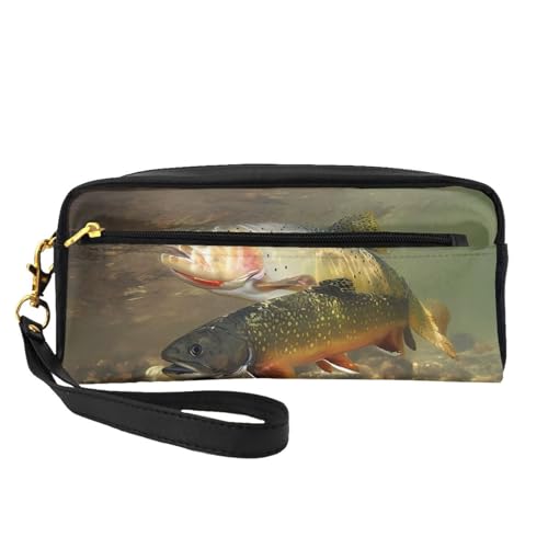 JaoXer Wiederverwendbare Kosmetiktasche – Reise-Kulturbeutel, komplettes Design, Brook, Forelle, Fliegenfischen, Druck-Ledertasche für Damen, schwarz, Einheitsgröße JaoXer Wiederverwendbare Kosmetiktasche – Reise-Kulturbeutel, komplettes Design, Brook, Forelle, Fliegenfischen, Druck-Ledertasche für Damen, schwarz, Einheitsgröße von JaoXer