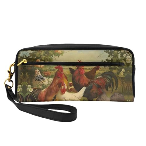 JaoXer Wiederverwendbare Kosmetiktasche – Reise-Kulturbeutel, komplettes Design, Hühner und Bauernhof-Druck, Ledertasche für Damen JaoXer Wiederverwendbare Kosmetiktasche – Reise-Kulturbeutel, komplettes Design, Hühner und Bauernhof-Druck, Ledertasche für Damen von JaoXer