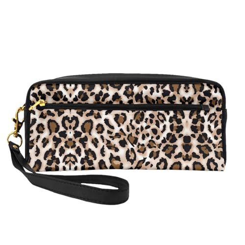 JaoXer Wiederverwendbare Kosmetiktasche – Reise-Kulturbeutel, vollständiges Design, Leopardenmuster, Ledertasche für Damen, schwarz, Einheitsgröße JaoXer Wiederverwendbare Kosmetiktasche – Reise-Kulturbeutel, vollständiges Design, Leopardenmuster, Ledertasche für Damen, schwarz, Einheitsgröße von JaoXer