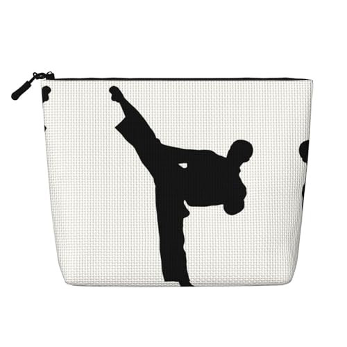 JaoXer taekwondo Make-up-Tasche aus künstlichem Hanf für Kampfsport, Kulturbeutel, Organizer für mehrere tägliche Anwendungen, Geschäftsreise, Schwarz, Einheitsgröße von JaoXer