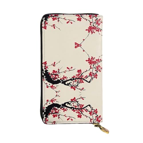 Japanische Blumen Kirschblüte Druck Leder Lange Clutch Geldbörse für Frauen - Mode mit mehreren Kartenfächern, Münzfach Japanische Blumen Kirschblüte Druck Leder Lange Clutch Geldbörse für Frauen - Mode mit mehreren Kartenfächern, Münzfach von JaoXer