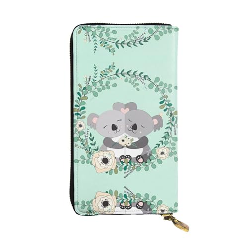Koala Print Leder Lange Clutch Geldbörse für Damen - Mode mit mehreren Kartenfächern, Münzfach von JaoXer