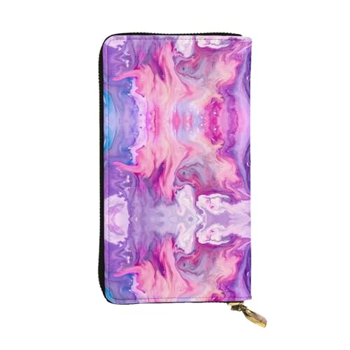 Lange Clutch-Geldbörse aus Leder, marmoriert, bunt, bedruckt, für Damen, modisch, mit mehreren Kartenfächern, Münzfach Lange Clutch-Geldbörse aus Leder, marmoriert, bunt, bedruckt, für Damen, modisch, mit mehreren Kartenfächern, Münzfach von JaoXer