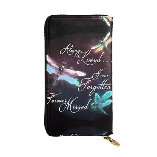 Lange Clutch-Geldbörse aus Leder mit buntem Libellen-Print für Damen – modisch mit mehreren Kartenfächern, Münzfach Lange Clutch-Geldbörse aus Leder mit buntem Libellen-Print für Damen – modisch mit mehreren Kartenfächern, Münzfach von JaoXer