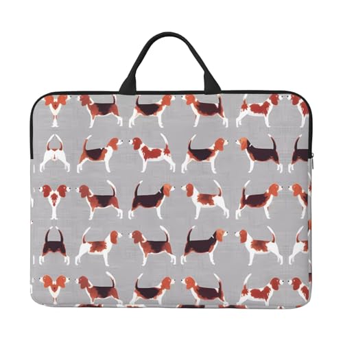 Laptoptasche mit 14 Zoll (35,6 cm) – Beagle-Muster, Volldruck-Design, ideal für Geschäftsreisen und tägliches Pendeln von JaoXer