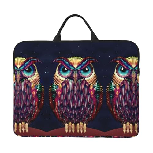 Laptoptasche mit 14 Zoll (35,6 cm) – Eulenmuster, Volldruck-Design, ideal für Geschäftsreisen und tägliches Pendeln von JaoXer