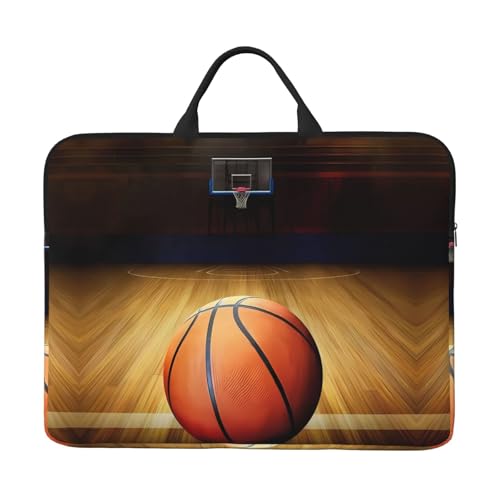 Laptoptasche mit 35,6 cm (14 Zoll) – Basketball-Arena-Volldruck-Design, ideal für Geschäftsreisen und tägliches Pendeln von JaoXer