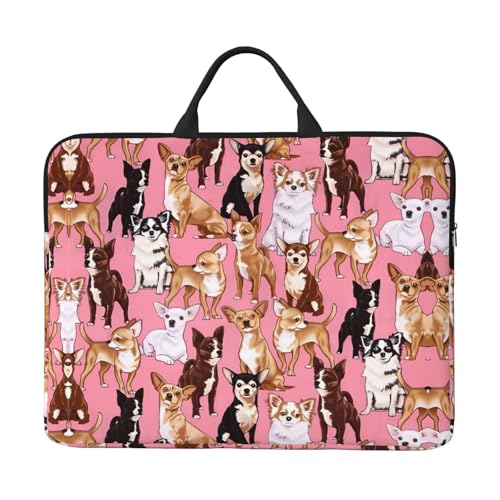Laptoptasche mit 35,6 cm (14 Zoll) – Chiwawas Dog Pink Full Print Design, ideal für Geschäftsreisen und tägliches Pendeln von JaoXer