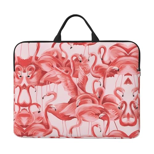 Laptoptasche mit 35,6 cm (14 Zoll) – Flamingo-Volldruck-Design, ideal für Geschäftsreisen und tägliches Pendeln von JaoXer