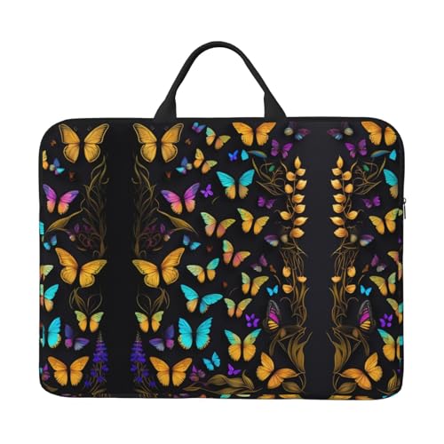 Laptoptasche mit 35,6 cm (14 Zoll) – Modernes, handgezeichnetes Schmetterlings-Volldruck-Design, ideal für Geschäftsreisen und den täglichen Pendler von JaoXer