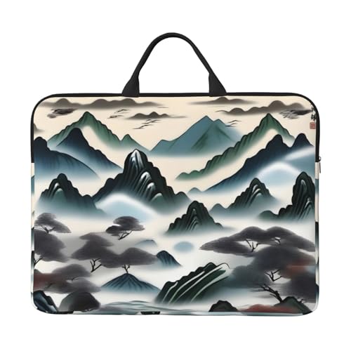 Laptoptasche mit 35,6 cm (14 Zoll) – Wolken und Berge, Volldruck-Design, ideal für Geschäftsreisen und tägliches Pendeln von JaoXer