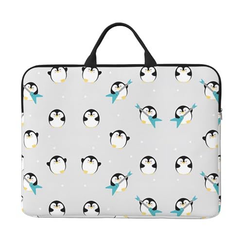 Laptoptasche mit 35,6 cm (14 Zoll) – niedliches Pinguin-Volldruck-Design, ideal für Geschäftsreisen und tägliches Pendeln von JaoXer