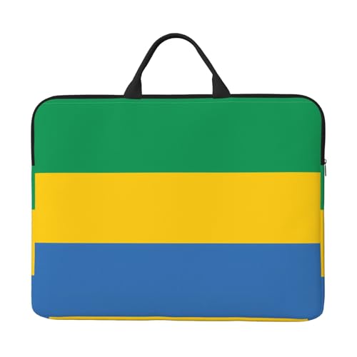 Laptoptasche mit Gabun-Flaggen-Druck, 35,6 cm (14 Zoll), tragbarer Griff, Geschäftsreisen, Zubehörtasche für Notebook, Tablet von JaoXer