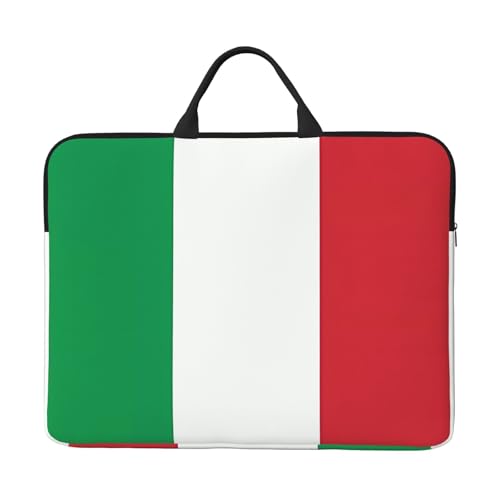 Laptoptasche mit italienischem Flaggen-Druck, 14 Zoll (35,6 cm), tragbarer Griff, Geschäftsreisen, Zubehörtasche für Notebook, Tablet von JaoXer