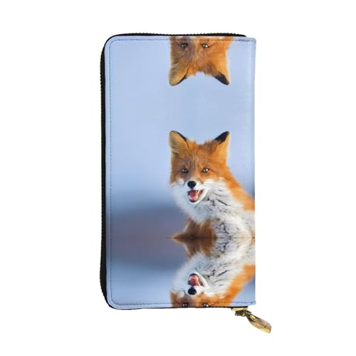 Little Fox Print Leder Lange Clutch Geldbörse für Frauen - Mode mit mehreren Kartenfächern, Münzfach, Schwarz, Einheitsgröße Little Fox Print Leder Lange Clutch Geldbörse für Frauen - Mode mit mehreren Kartenfächern, Münzfach, Schwarz, Einheitsgröße von JaoXer
