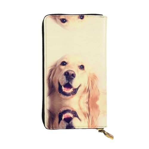 Lovely Golden Dog Print Leder Lange Clutch Geldbörse für Frauen - Mode mit mehreren Kartenfächern, Münzfach von JaoXer