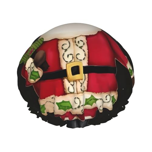 Merry Christmas Print Duschhaube, wiederverwendbar, doppellagig, mit elastischem Band, perfekt für Zuhause, Spa, Hotel, Reisen Merry Christmas Print Duschhaube, wiederverwendbar, doppellagig, mit elastischem Band, perfekt für Zuhause, Spa, Hotel, Reisen von JaoXer